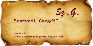 Szarvadi Gergő névjegykártya